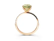 Solitaire Engagement Ring Setting for Fancy Yellow Princess Cut Center with Fine Pave Accents and Prong Head in Rose Gold