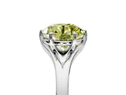 Solitaire Engagement Ring Setting for Fancy Yellow Round Cut Center with Plain Split Shank and Prong Head in Platinum