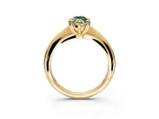 Solitaire Engagement Ring Setting for Fancy Green Marquise Center with Reverse Tapered Band and Prong Head in Yellow Gold