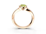 Bezel Engagement Ring Setting for Fancy Yellow Cushion Cut Center with Wide Channel-Set Band and Bezel Head in Rose Gold