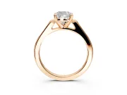 Solitaire Engagement Ring Setting for Cushion Cut Center with Channel Accents and Prong Head in Rose Gold