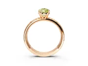 Solitaire Engagement Ring Setting for Fancy Yellow Pear-Shaped Center with Scrollwork Band and Prong Head in Rose Gold