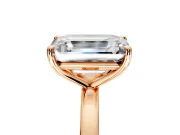 Fancy Blue Oval and Emerald Cut Lab-Grown Diamond Toi et Moi Engagement Ring with Prong-Set Stones in Rose Gold