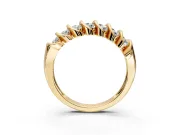 Round Cut Lab-Grown Diamond Multi-Row Channel-Set Wedding Band in Yellow Gold