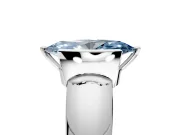 Tension Engagement Ring Setting for Fancy Blue Marquise Center with Wide Flat Band and Tension Head in Platinum