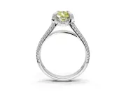 Solitaire Engagement Ring Setting for Fancy Yellow Pear-Shaped Center with Accented Split Shank and Prong Head in Sterling Silver