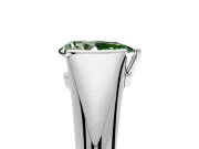 Tension Engagement Ring Setting for Fancy Green Pear-Shaped Center with Wide Tapered Band and Tension Head in Sterling Silver