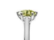 Solitaire Engagement Ring Setting for Fancy Yellow Round Cut Center with Cathedral Band and Prong Head in Sterling Silver