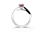 Solitaire Engagement Ring Setting for Fancy Pink Emerald Cut Center with Princess Cut Channel Band and Prong Head in Platinum