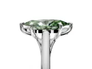 Solitaire Engagement Ring Setting for Fancy Green Marquise Center with Cathedral Band and Prong Head in Platinum
