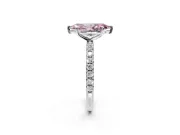Solitaire Engagement Ring Setting for Fancy Pink Marquise Center with Micro Pave Band and Prong Head in Platinum