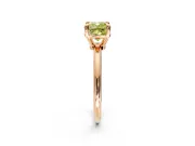 Minimalist Solitaire Engagement Ring Setting for Fancy Yellow Cushion Cut Center with Thin Band and Prong Head in Rose Gold
