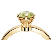 Solitaire Engagement Ring Setting for Fancy Yellow Pear-Shaped Center with Plain Band and Tulip Prong Head in Yellow Gold