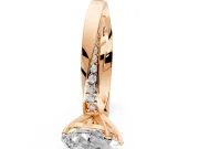Side Accent Engagement Ring Setting for Pear-Shaped Center with Accent Shoulders and Prong Head in Rose Gold