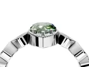 Vintage Station Engagement Ring Setting for Fancy Green Pear-Shaped Center with Accents and Prong Head in Platinum
