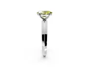 Solitaire Engagement Ring Setting for Fancy Yellow Oval Center with Wide Knife Ridge Band and Prong Head in Sterling Silver