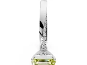 Side Accent Engagement Ring Setting for Fancy Yellow Emerald Cut Center with Accent Shoulders and Prong Head in Sterling Silver