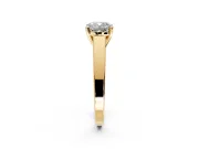 Solitaire Engagement Ring Setting for Cushion Cut Center with Tapered Split Shoulders and Prong Head in Yellow Gold