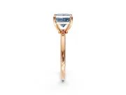 Minimalist Solitaire Engagement Ring Setting for Fancy Blue Princess Cut Center with Thin Band and Prong Head in Rose Gold
