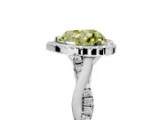 Halo Engagement Ring Setting for Fancy Yellow Heart-Shaped Center with Twist Band and Prong Head in Platinum