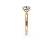 Hidden Halo Engagement Ring Setting for Round Cut Center with Thin Round-Wire Band and Prong Head in Yellow Gold