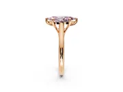 Solitaire Engagement Ring Setting for Fancy Pink Marquise Center with Cathedral Band and Prong Head in Rose Gold