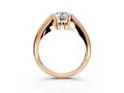 Tension Engagement Ring Setting for Oval Center with Wide Tapered Band and Tension Head in Rose Gold