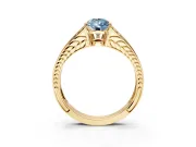 Split Shank Engagement Ring Setting for Fancy Blue Pear-Shaped Center with Pave Split Shank and Prong Head in Yellow Gold