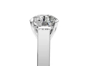 Solitaire Engagement Ring Setting for Round Cut Center with Tapered Split Shoulders and Prong Head in Sterling Silver