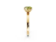 Solitaire Engagement Ring Setting for Fancy Yellow Round Cut Center with Thin Rounded Plain Band and Prong Head in Yellow Gold