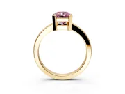 Solitaire Engagement Ring Setting for Fancy Pink Radiant Cut Center with Plain Band and Flat Tab Prong Head in Yellow Gold