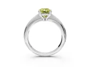 Solitaire Engagement Ring Setting for Fancy Yellow Radiant Cut Center with Reverse Tapered Band and Prong Head in Platinum
