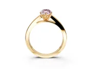 Solitaire Engagement Ring Setting for Fancy Pink Marquise Center with Princess Cut Channel Band and Prong Head in Yellow Gold