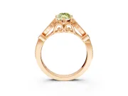 Solitaire Engagement Ring Setting for Fancy Yellow Marquise Center with Marquise and Bezel Accents and Prong Head in Rose Gold