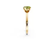 Solitaire Engagement Ring Setting for Fancy Yellow Round Cut Center with Basket Rail and Prong Head in Yellow Gold