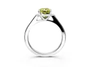 Solitaire Engagement Ring Setting for Fancy Yellow Radiant Cut Center with Channel Accents and Prong Head in Platinum