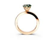 Solitaire Engagement Ring Setting for Fancy Green Heart-Shaped Center with Channel Baguette Band and Prong Head in Rose Gold