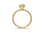 Solitaire Engagement Ring Setting for Fancy Yellow Pear-Shaped Center with Plain Twisted Rope Band and Prong Head in Yellow Gold