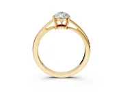Solitaire Engagement Ring Setting for Pear-Shaped Center with Plain Bypass Twist Band and Prong Head in Yellow Gold