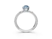 Rope Engagement Ring Setting for Fancy Blue Marquise Center with Accent Shoulders and Prong Head in Platinum