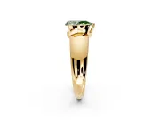 Tension Engagement Ring Setting for Fancy Green Pear-Shaped Center with Wide Flat Band and Tension Head in Yellow Gold