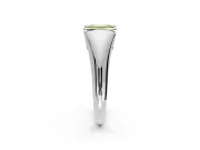 Tension Engagement Ring Setting for Fancy Yellow Emerald Cut Center with Wide Tapered Band and Tension Head in Platinum