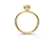 Hidden Halo Engagement Ring Setting for Fancy Yellow Pear-Shaped Center with Thin Rounded Band and Prong Head in Yellow Gold