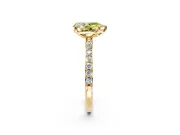 Solitaire Engagement Ring Setting for Fancy Yellow Pear-Shaped Center with Pave Accents and Prong Head in Yellow Gold