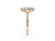 Solitaire Engagement Ring Setting for Marquise Center with Fine Pave Band and Prong Head in Rose Gold