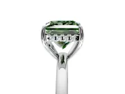 Solitaire Engagement Ring Setting for Fancy Green Princess Cut Center with Fine Wire Band and Prong Head in Platinum