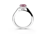 Solitaire Engagement Ring Setting for Fancy Pink Round Cut Center with Channel Accents and Prong Head in Platinum