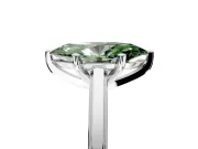 Solitaire Engagement Ring Setting for Fancy Green Marquise Center with Flat-Sided Plain Band and Prong Head in White Gold
