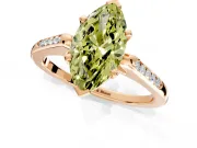 Solitaire Engagement Ring Setting for Fancy Yellow Marquise Center with Channel Accents and Prong Head in Rose Gold