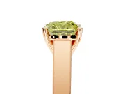 Solitaire Engagement Ring Setting for Fancy Yellow Cushion Cut Center with Tapered Split Shoulders and Prong Head in Rose Gold